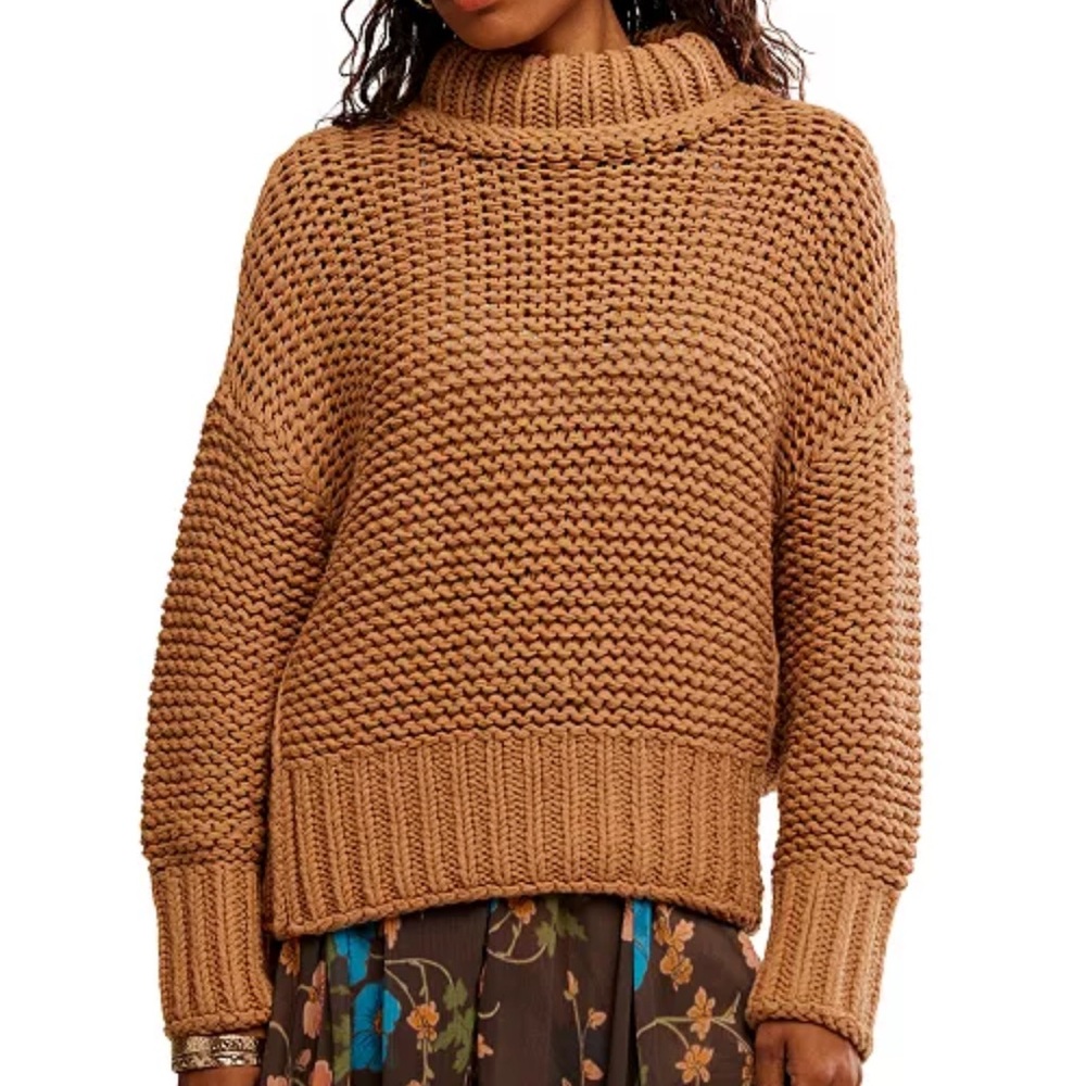 Free People My Only Sunshine Sweater in Camel - Medium